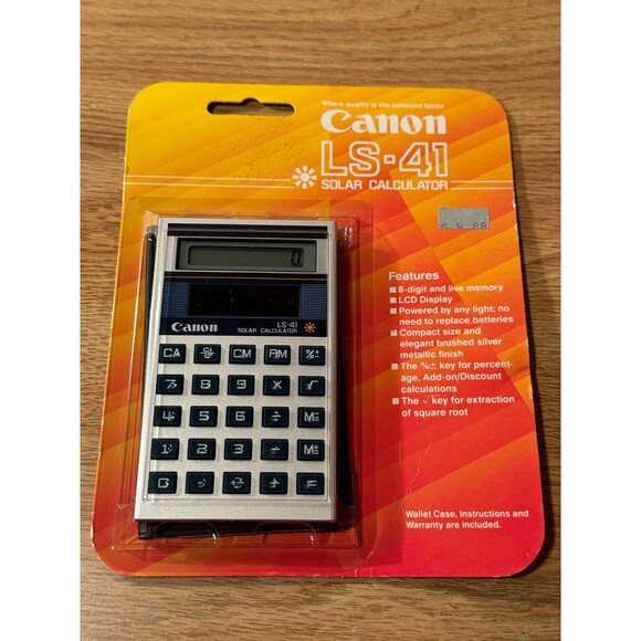 NOS Vintage Canon LS-41 Solar Calculator Works‎ NIB - Picture 1 of 5